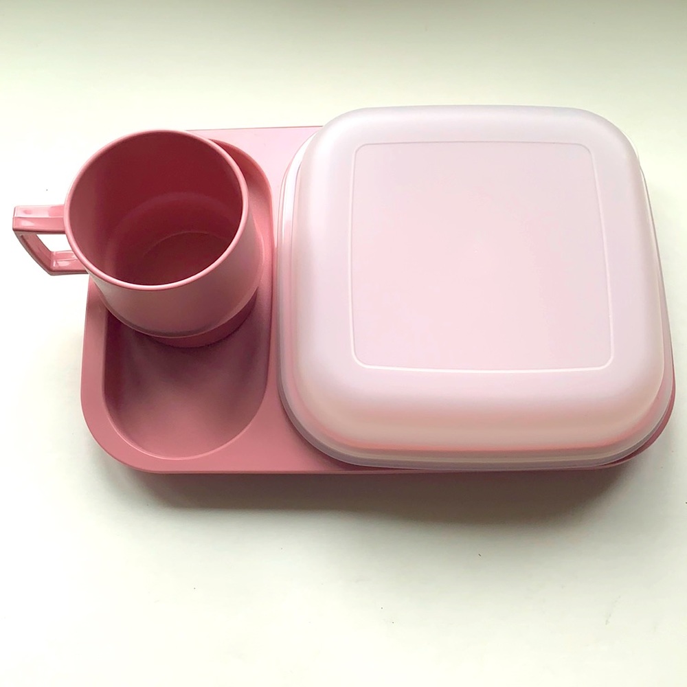Vintage Tupperware Meal Mate Set Blush Pink